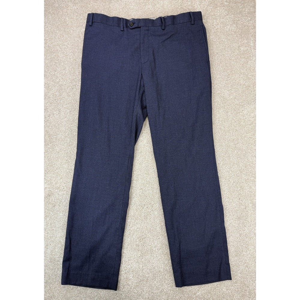 Ralph Lauren Slim Fit Mens 38x30 (Fits 36x30) Blue Check Dress Pants Blue Preppy